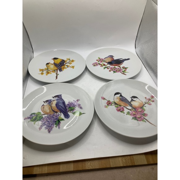 Vermont Country Store Reutter Porzellan Bird Plates Set‎ of 4 Germany